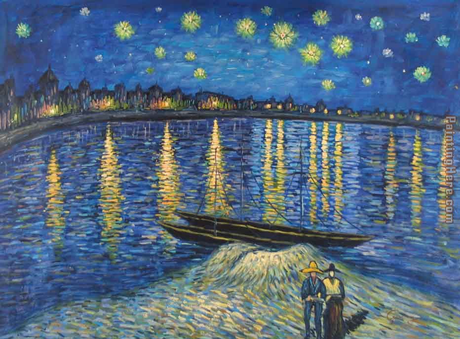 Starry Night Over the Rhone 2 painting - Vincent van Gogh Starry Night Over the Rhone 2 art painting